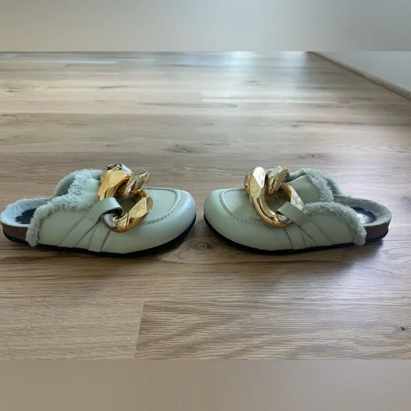 JW Anderson fur lined leather chain mules - Picture 4 of 10